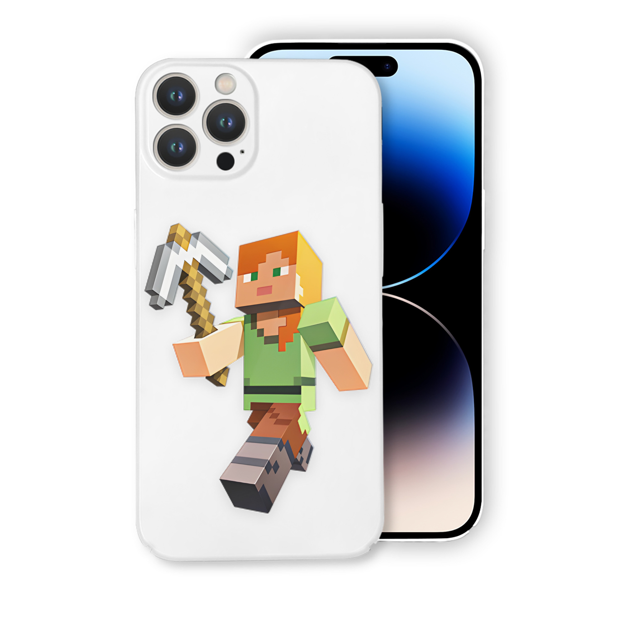 （画像用） マインクラフト ブロックの世界 Minecraft MC Block world 【iPhone 14シリーズ対応】ハードケース